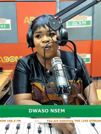 📹 | Dwaso Nsem, Friday's edition on Ghana's no.1 radio station Adom 106.3 FM with Abena Opokua Ahweneɛ. Watch ( ( ( LIVE ) ) ) on YouTube, Adom 106.3 FM. You're welcome. #DwasoNsem #AdomFM #Ghana #fyp #Akwaaba 🫂 #Obaake