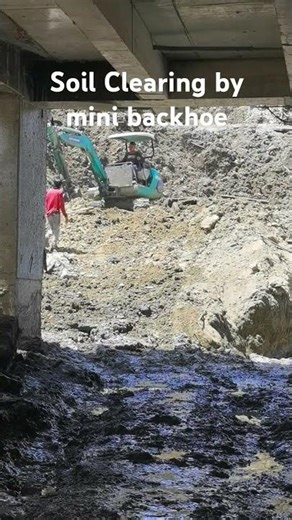 Soil Clearing by mini backhoe #construction #shorts