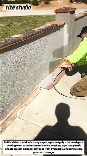 Exterior Wall Spray Painting | How to Apply Textured Coating to Concrete Fences!