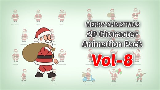 Merry Christmas 2D character Animation Pack Vol 8