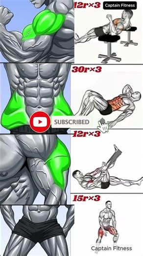 Upper body workout💪 at home (No GYM Equipment)🔥 #shorts​#workoutshorts