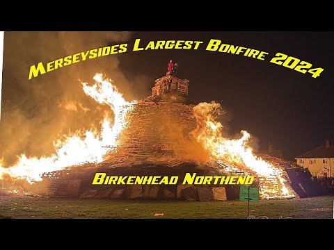 Largest Bonfire on Merseyside at Birkenhead North end Ilchester Park.