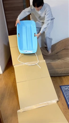 Cardboard Slide Sled Challenge