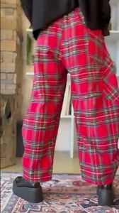 McAlister Tartan Brushed Cotton Barrel Pant Red