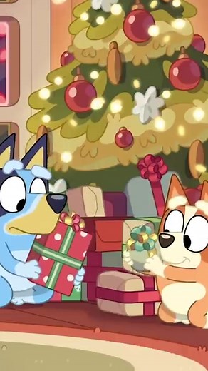 Excited Bluey Opens Christmas Gifts