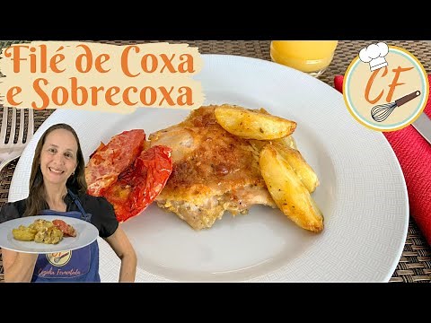 Filé de Coxa e Sobrecoxa assada com Batata e Tomate