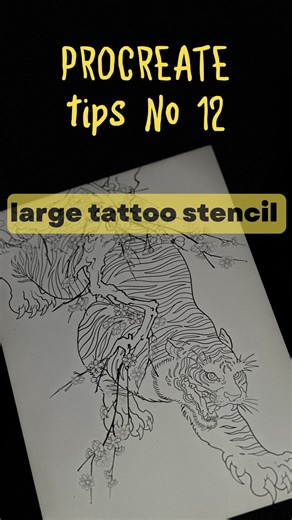 Yura Edmonton TATTOO ARTIST Canada YEG on Instagram: "Want to print your large Procreate designs across multiple pages? Here’s a super simple trick to do it right inside Procreate. Your big stencil just got easier #procreate #procreatetips #procreatetutorial #tattoostencil #procreatebrushes"