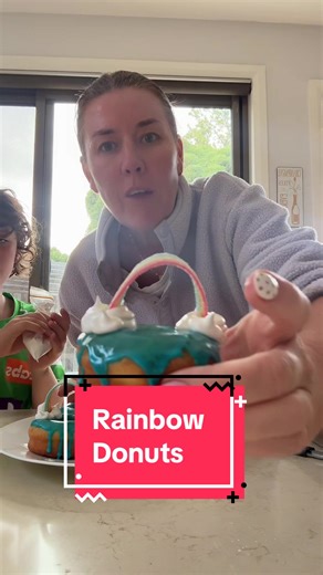 Rainbow donuts! Thanks for the donut recipe @Chelsey Lujan , they were amazing! #donuts #cookingwithkids #homecook #doughnuts #fyp