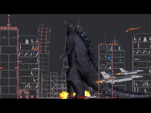 Godzilla Attacks the City in People Playground