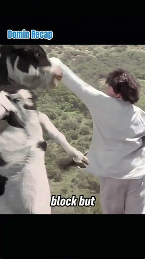 The man didn't expect to come across a karate-practicing cow! #short