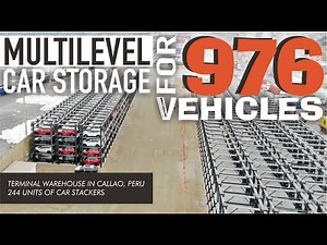 Hydro-Park 3230: 4 Level Car Storage Solution at Terminal Warehouse with Multilevel Car Stackers