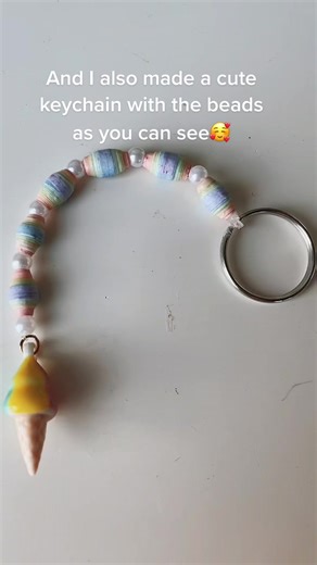 DIY Cute Paper Beads and Keychain Tutorial