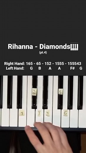 Rihanna - Diamonds (pt.4) | Easy Piano Tutorial #rihanna #fy #trending #music #fyp #foryou #trend #tiktok