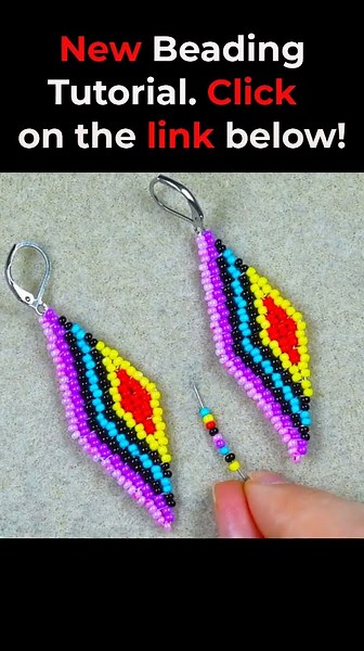 How to Make Double Brick Stitch Earrings Step by Step! #beadingtutorials #doublebrickstitch #diy
