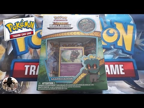 I open the Pokemon Marshadow Shining Legends Pin Box