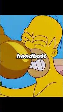 Homer single-handedly challenged the boxing king and was beaten with a crooked chin. #thesimpsons