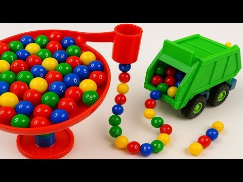 Marble Run Race ASMR Truck, Snack, Bus, Tractor #230