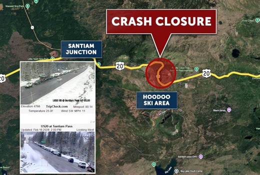 Highway 20 reopens near Santiam Pass after injury car-semi crash brings closure, long backups of holiday travelers