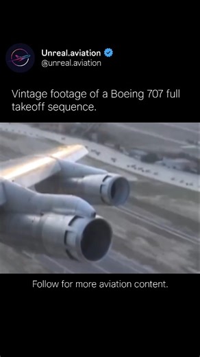 Unreal Aviation ✈️ on Instagram: "The Boeing 707 represents a decisive inflection point in aeronautical history, marking the transition from piston driven airliners to the modern turbojet age. First flown in 1954 and entering airline service in 1958, the 707 introduced swept wings, podded turbojet engines, and pressurized high altitude cruise to commercial aviation at global scale. Its design leveraged aerodynamic research from military programs, balancing transonic efficiency, structural integr