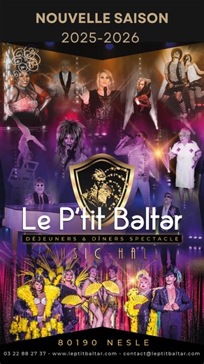Bonjour à Toutes et à Tous ! Les Réservations pour la nuit de la SAINT SYLVESTRE sont ouvertes et ont bien commencées ! Ne tardez pas à réservez vos places si vous souhaitez être parmi nous lors de cette soirée exceptionnelle... Le P'TIT BALTAR (NESLE) REVEILLON de la SAINT SYLVESTRE Diner-Spectacle MERCREDI 31 DECEMBRE 2025 de 20h00 à 5h00 (OUVERTURE DES PORTES à 19H15) Nos musiciens ainsi que notre chanteuse et notre chanteur vous accompagneront tout au long de cette soirée et jusqu’au petit m