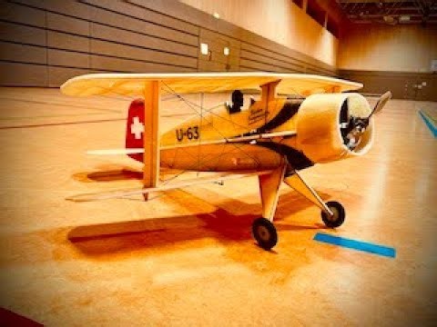 RC Factory Indoor Doppeldecker Bücker Jungmeister 77cm - 2S Setup PULSAR Antrieb - MBC Weiden Halle