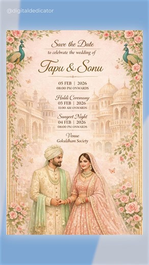 Wedding Invitation Card Using AI #wedding #ai