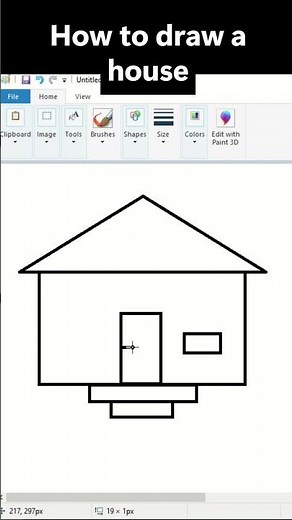 Amazing MS Paint Drawing! 😱 Easy Computer Painting Tutorial #shorts #drawing #mspaint #housedrawing