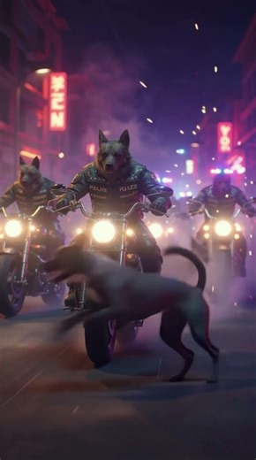 High-Speed Dog Biker Chase 🐶💨 Who Will Win? Ai