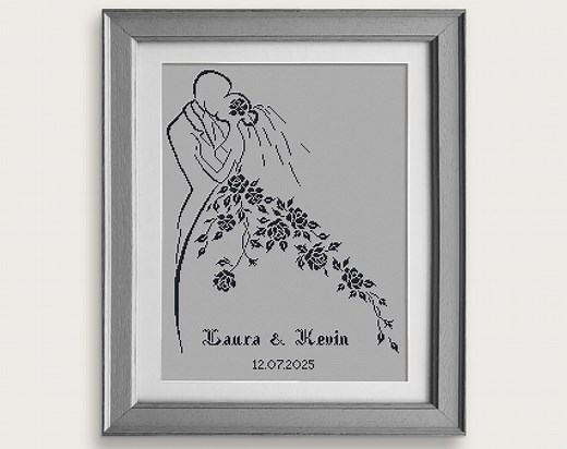 Bride and Groom Cross Stitch - Cross Stitch Chart Wedding - Cross Stitch Pattern - Wedding Gift - PDF Format - INSTANT DOWNLOAD - Etsy UK