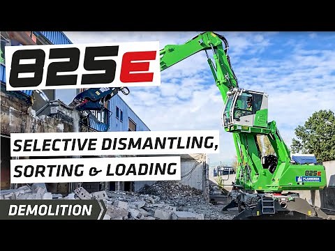 Selective dismantling, sorting & loading: one machine for the jobs in demolition | SENNEBOGEN 825 E