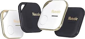 AirPro Key Finder Tag (iOS Only), Bluetooth Tracker Item Locator with Key Chain for Keys Pet Wallets or Backpacks and Tablets Batteries Include Compatible with FindMy APP (White&Black, 4 Pack)