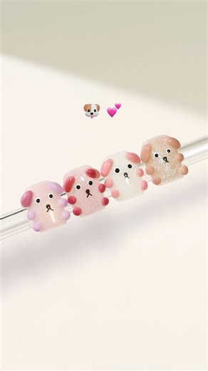 🐶Cute Dog Nail Art Tutorial with Jelly Gel