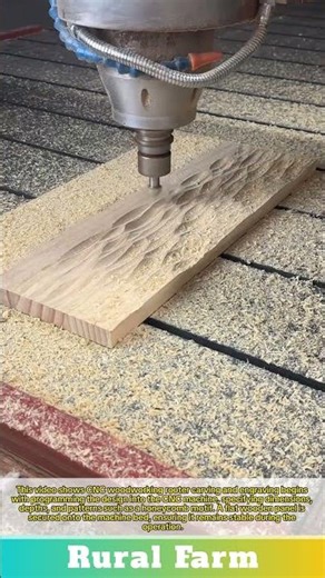 CNC woodworking router carve engrave: machine eroding wood into shape similar to a honeycomb pattern