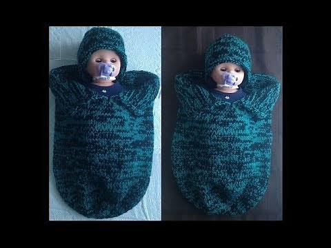 Knitted Baby Cocoon & Hat Set Pattern #126│by ThePatternFamily