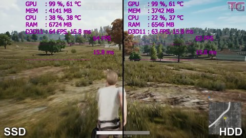 SSD vs HDD test in new 7 games (FPS/loading)