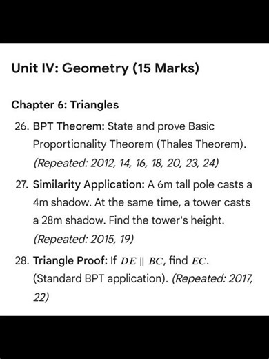 Most important and repeated questions of X Class Mathematics for Board exam