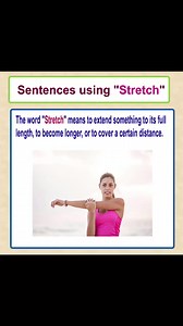 2.1K views · 39 reactions | Meaning of Stretch with example sentences Learn English Vocabulary Learn English sentences #englishsentences #learnenglish #englishlearning #englishvocabulary #advancedenglish #English #dailyenglish #englishteacher #stretch | English Learning | Facebook