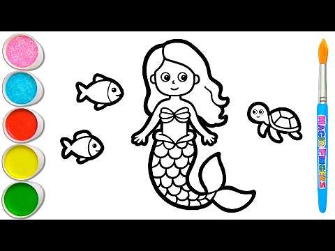 🧜‍♀️🌊 Mermaid and Her Lovely Sea Friends | Mindful Drawing, Painting, Coloring for Kids #435