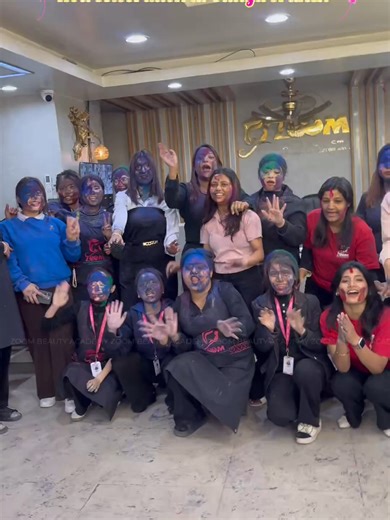 Celebrating Holi at Zoom Beauty Academy Balaju Branch