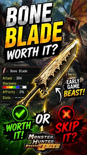 Bone Blade: Worth It or Skip It? 🦴⚔️ MHFU #monsterhunter #gaming #shorts