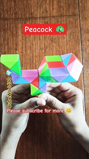 Snake cube pattern Peacock | Snake cube 24 pieces#viral #shorts #trending