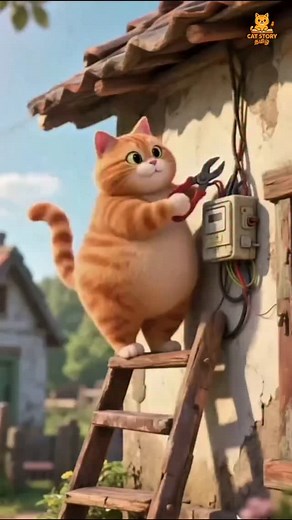 Orange Cat Got a Electric Shuck💡⚡ #catstorytamil #catentertainment #shorts #reels #trending #catlovers | Cat Story Tamil