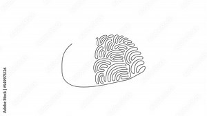 Animated self drawing of continuous line draw tacos traditional Mexican fast food with tortilla, meat, vegetables, lettuce, cheese, tomato, sauce. Swirl curl style. Full length single line animation