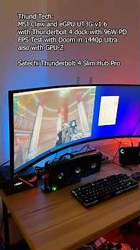 MSI Claw eGPU UT3G RTX 4070Ti GPU-z DOOM FPS TEST #msiclaw #egpu #gaming