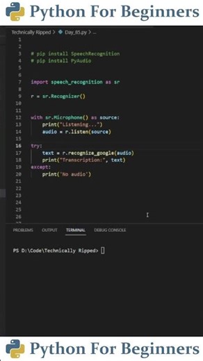 How To Turn Voice To Text With Python | Python For Beginners