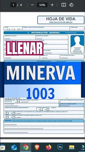 ✏️Como LLENAR una hoja de vida MINERVA 1003 #short