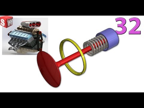 V12 Car Engine - 32. Valve Assembly (Project 04) Design by Solidworks