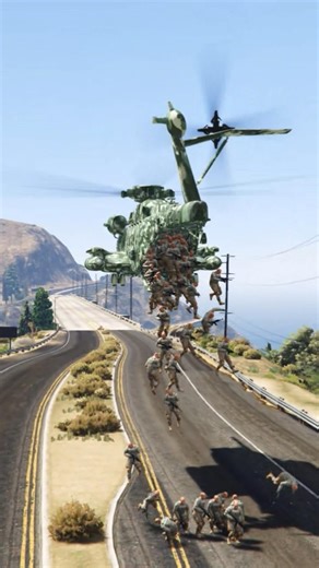 800k Brave Soldiers Jump Over A Cargo Helicopter Heavy Entery In Gtav