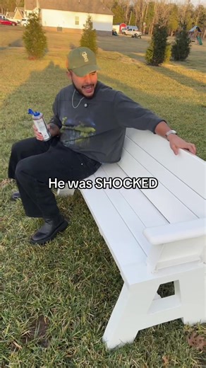 Durable, versatile, and affordable! It’s a table and a bench.. it’s a convert-a-bench! #patiofurniture #outdoorfurniture #convertabench #bench #picnictable