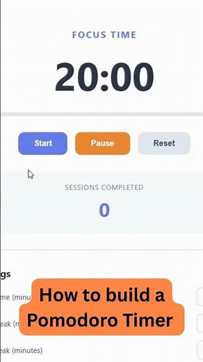 How to build a Pomodoro Timer #freeonlinetools #technology